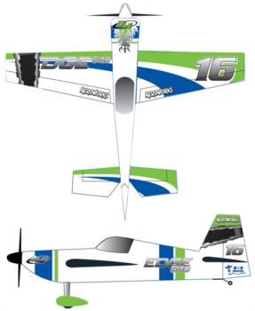 Aeroworks Edge 540 Green-Blue Graphic Package